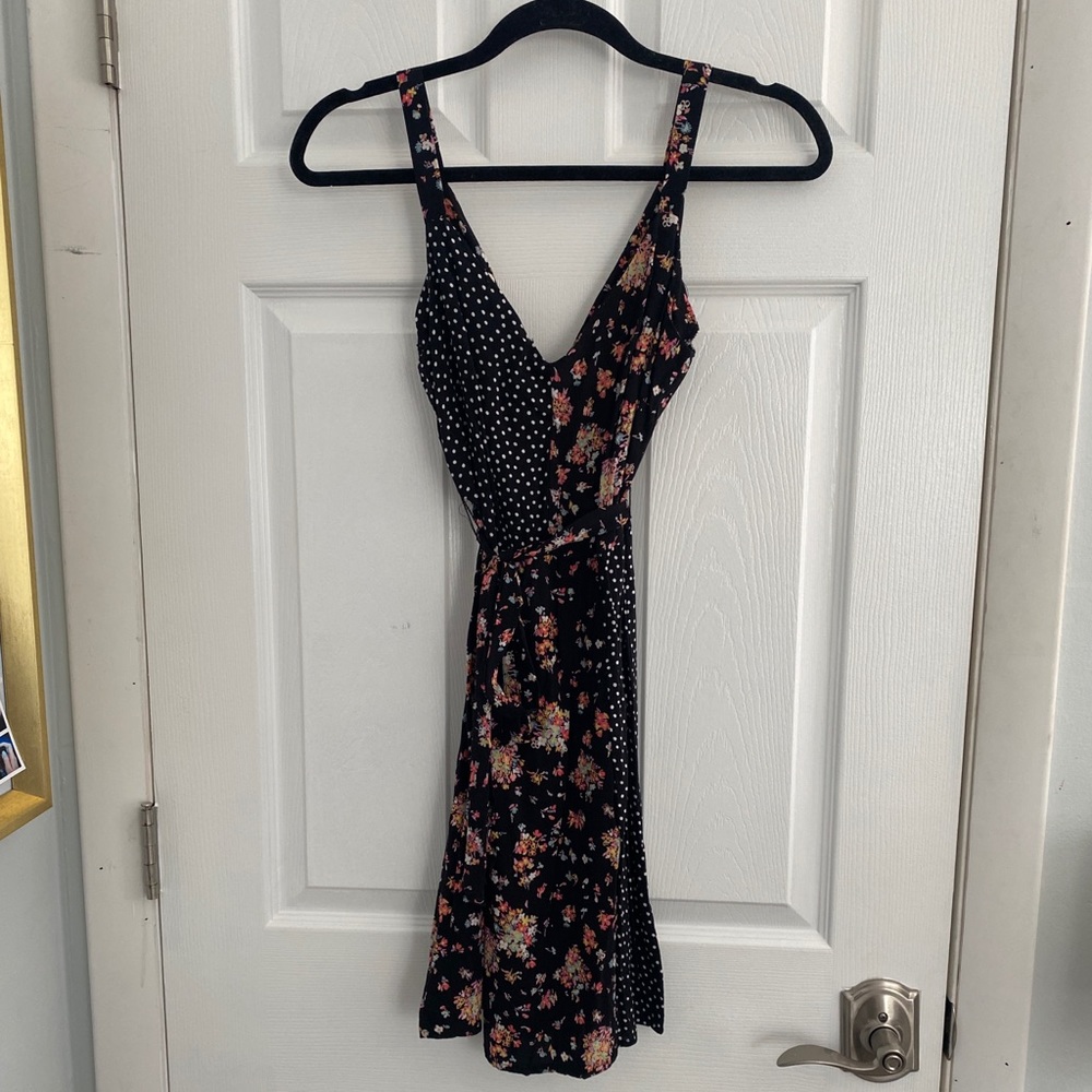Bebop black multi pattern mini dress